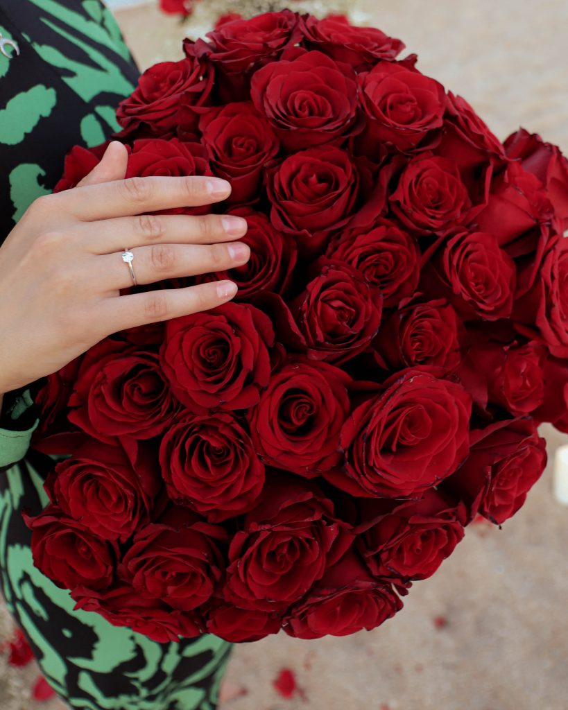 fresh flowers bouquet Beach Proposal in Spain | Costa Brava